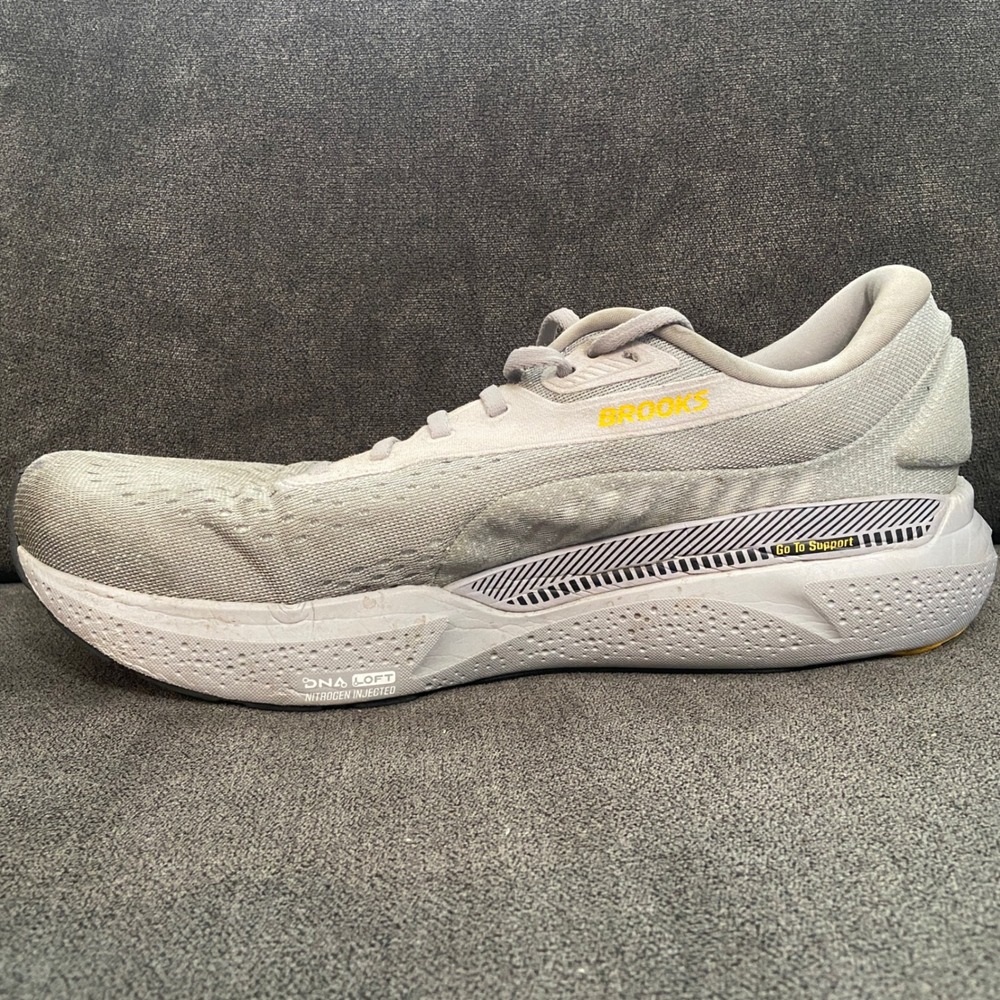 Brooks Adrenaline GTS 24 Mens 13 Alloy White Grey Running Shoes Road 1104371D084 - Picture 2 of 8